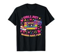 Throwback Girls Just Wanna Have Fun Great Era Party Divertida Camiseta