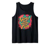 Throwback Girls Just Wanna Have Fun Night out Fiesta Retro Camiseta sin Mangas