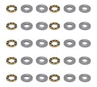 Thrust Ball Bearing 10Pcs Set | Axial Load Bearing Steel for Industrial Equipment/Elevator Parts/Office Machinery | Low Noise & Long Life 64% Stronger Cage (3613-0514-0006)