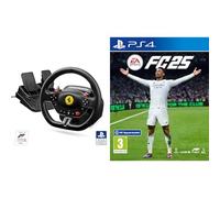Thrustmaster T98 Ferrari 296 GTB Edition Volante PS5/PS4/PC Sistema Bungee Cord Resistencia Lineal Levas Cambio Magnéticas Incluye Pedales Licencia Oficial Ferrari + EA SPORTS FC 25 Standard PS4