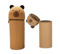 Thryviel Estuche Escolar Kawaii 2 en 1, Portalápices Retráctil de Silicona con Diseño Animal, Gran Capacidad para Niñas, Vuelta al Cole (Capibara)