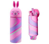 Thryviel Estuche Escolar Kawaii 2 en 5, Portalápices Retráctil de Silicona con Diseño Animal, Gran Capacidad para Niñas, Vuelta al Cole