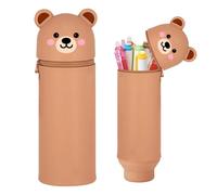 Thryviel Estuche Escolar Kawaii 2 en 6, Portalápices Retráctil de Silicona con Diseño Animal, Gran Capacidad para Niñas, Vuelta al Cole