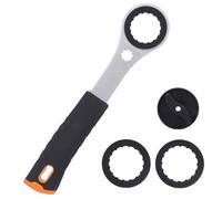 Thryvix Herramienta de Bloqueo Central con 2 Adaptadores y Llave de Tapa de Biela, Acero Cromado, Compatible con Shimano Hollowtech II, BB9000, BBR60, para Mecánicos de Bicicletas