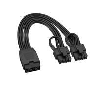 Thsion Extensión de cable de 12 VHPWR, 16 pines hembra a doble 8 pines (6+2) macho PCIe de conversión GPU, cable de conversión de PSU para fuente de alimentación con 12+4 pines 12v-2x6