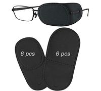 THSIREE 12 parches de ojos para adultos y niños, parche médico para gafas, para tratar el ojo perezoso Ambliopía Estrabismo, 2 tamaños negro