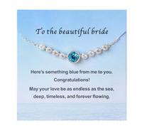 THSOGO Something Blue Gift for Bride to Be Bride - Pulsera de perlas con cuentas para despedida de soltera, decoración de despedida de soltera, accesorio de boda, 8mm, Metal, No es una piedra preciosa