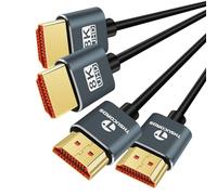Thsucords 8K 4K Cable HDMI Ultra Delgado 1M 2 Unidades, Fino Flexible HDMI 2.1 Alta Velocidad 4K@120Hz 8K@60Hz 48gbps compatible con Roku TV/HDTV/PS5/Blu-Ray
