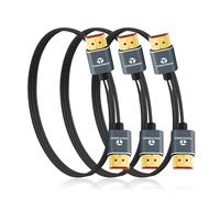Thsucords 8K 4K Cable HDMI Ultra Delgado 1M 3 Unidades, Fino Flexible HDMI 2.1 Alta Velocidad 4K@120Hz 8K@60Hz 48gbps compatible con Roku TV/HDTV/PS5/Blu-Ray