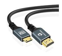 Thsucords 8K 4K Cable Mini HDMI Ultra Delgado 2M, Fino Flexible Mini HDMI 2.1 Cable alta velocidad 48Gbps 4K@120Hz Compatible con Cámara,Videocámara,Tableta