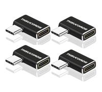 Thsucords Adaptador USB C ángulo Recto 90 Grados 4 Unidades, Extensor Macho a Hembra 100W 20Gbps Tipo C 3.2 Gen2 convertidor extendido 4K Video para Steam Deck, Switch, MacBook