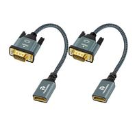 Thsucords Cable Adaptador HDMI a VGA 0,3M 2 Unidades, Nailon Trenzado HDMI Hembra a VGA Macho, Extensor de Extensión Compatible con PC, Computadora, Escritorio, Laptop, Monitor, Proyector HDTV