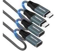 Thsucords Cable de extensión USB C de 1M 2 unidades, USB tipo C 3.2 20 Gbps 100 W macho a hembra para MacBook Pro/Air, teléfono, tablet, etc