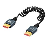Thsucords Cable en Espiral HDMI 8K, Cable HDMI a HDMI Ultrafino, HDMI 2.1 Chapado en Oro, Cable en Espiral Macho a Macho, Compatible con 8K @60Hz 4K @120Hz 48Gbps para PS5/Blu-ray/Roku(90cm)