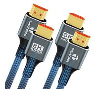 Thsucords Cable HDMI 8K 4K 1M 2 Unidades, Cable HDMI a HDMI 2.1 trenzado de alta velocidad compatible con 8K@60Hz, 4K@120Hz 144Hz 48Gbps compatible con Roku TV/PS5/HDTV/Blu-ray