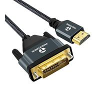 Thsucords Cable HDMI a DVI 4K 8M, Trenzado DVI a HDMI Bidireccional Compatible con proyector,laptop,TV,PC,reproductor DVD