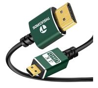 Thsucords Cable micro HDMI a HDMI 3M, ultra delgado y flexible, suave, compatible con 3D/4K @60Hz/18gbps/2160P/1080P para GoPro Hero 7/8/9 Raspberry Pi 4