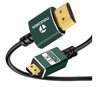 Thsucords Cable Micro HDMI a HDMI Ultra Fino 0,3M, Delgado Tipo D a Tipo A, Soporta 3D/4K@60Hz/18Gbps/1080P, Compatible Con GoPro Hero 7/8/9, Raspberry Pi 4