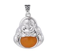 THTHT Colgante de plata de ley 925 para mujer, colgante de cadena de suéter vintage Maitreya Buddha, Plata de ley