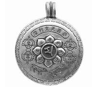 THTHT S925 Vintage En Plata Esterlina Collar del Hombre Mujer Seis Palabra Mantra Budista Puede Abrir Kwu Box Moda Colgante Creativa Exquisita Sencillez Exagerado De Regalo