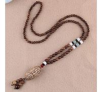 THTHT Vintage Bordada Artesanal Collar Largo Suéter Cadena Tallado En Madera Natural Étnica Mil Ojos Bodhi Minimalista Bohemio Accesorios De Vestir Unisex Simple