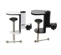 ThtRht Paquete de 2 abrazaderas de montaje en mesa, soporte vertical horizontal de dos vías, soporte tipo C, soporte fijo para lámpara de escritorio para micrófono, cámara, soporte de micrófono de