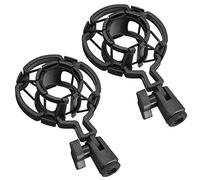 ThtRht Paquete de 2 clips de montaje de micrófono universales para micrófono, soporte antivibración de araña para micrófono de mano, soporte dinámico para micrófono de mano, diafragma estéreo,