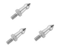 ThtRht Paquete de 3 picos de pie de trípode con tornillo de rosca de 1/4 pulgadas de acero inoxidable antideslizante para cámara, trípode de tierra, piezas de repuesto para trípodes de cámara, soporte