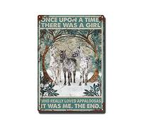 THUANCKY Letrero retro de hojalata Once Upon A Time There was A Girl Who Really Loved Appaloosa It was Me Bar Cafe Restaurant Kitchen Outdoor Indoor Wall Decor-20.3x30.5 cm - Cartel de lata