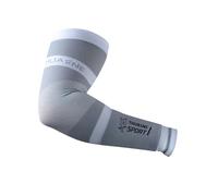 THUASNE - Manga de Brazo Performance - Manguitos de Compresión Degresiva Deporte - Banda Esponjosa Integrada - Confort Anatómico - Ideal para Deportes Colectivos y de Raqueta - L Normal/Blanco