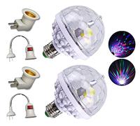 THUCHENYUC 2 Piezas Luz De Bola Mágica Giratoria De Colores, Bombilla Giratoria De Bola Mágica De Colores con 4 Enchufes Lámpara De Fiesta Luz De Escenario para El Hogar (Color : White)