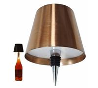THUCHENYUC Lámpara De Botella Inalámbrica, 3 Colores Regulación Continua Luces Recargables Botella De Vino Inalámbrica Recargable Táctil LED Lámpara De Botella para Bares Restaurantes(Bronze)