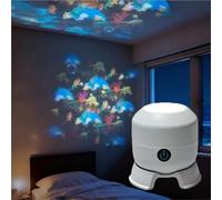 THUCHENYUC Luz De Proyector LED Giratoria Dinámica, Luz Nocturna De Océano/copo De Nieve Giratoria De 360°, Base De Tira De Luz Ambiental Dinámica Recargable Por USB(Ocean,USB-rechargeable)