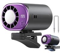 THUCHENYUC Ventilador De Aire Acondicionado Con Clip for Coche Con Pantalla LED, Mini Sistema De Refrigeración Portátil Con Rotación De 360°,199 Velocidades Ajustables,Recargable USB(Grey)