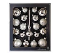Thüringer Glasdesign - Juego de Bolas de Cristal, Incluye Colgador y Encaje, Brillo y Mate, Bolas de árbol de Navidad, decoración desconocida