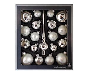 Thüringer Glasdesign - Juego de Bolas de Cristal, Incluye Colgador y Encaje, Brillo y Mate, Bolas de árbol de Navidad, decoración desconocida