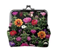 Thug Life Flowers - Carteras pequeñas para mujer, carteras para mujer, monedero para mujer, cartera pequeña para mujer, con cremallera y cierre de beso, Negro -, Talla única, Art Deco