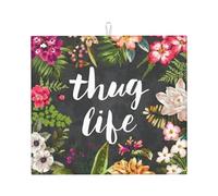 Thug Life - Tapete absorbente para encimera de cocina con estampado de flores, compatible con varias encimeras