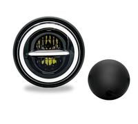 THUJMGH faro de motocicleta Faro delantero para motocicleta DOT SAE E9 de 7 pulgadas y 50 W con ojo angular señal giro DRL, carcasa faro LED tipo cubo(Black)