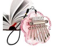 Thumb Piano - 8 Key Acrylic Flower Design Instrument, Translucent Handheld Music Box with Lanyard Strap, Portable Melody Player Set, Party School Travel Details, Family Beginner Learning Usage