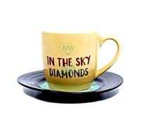Thumbs Up lmmugdia Diamonds Conjunto de Taza/Plato cerámica Amarillo 15,7 x 10 x 15,7 cm