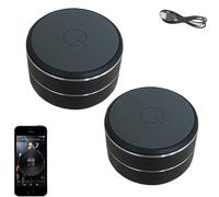 Thumpy Speaker, Thumpy Mini Bone Conduction Bluetooth Speaker with Suction Cup, Portable Wireless Stereo Sound, Waterproof Compact Speakers for Shower, Kitchen, Travel, and Outdoor(2 Pcs Black)