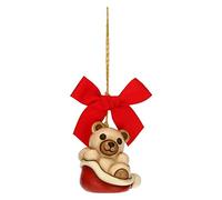THUN - Adodo navideño de Peluche pequeño - Cerámica - Línea Navidad - Living, decoración de la casa - 4,5 x 3,7 x 4,8 cm h