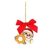 THUN - Adorno navideño Papá Noel con Estrella de cerámica, pequeño, 5,9 x 3,6 cm, Altura 4,6 cm