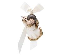 THUN® - Ángel de Pared con Flauta - Forma con Lazo Blanco - cerámica - Línea I Classici