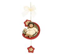 THUN - Atrapasueños con ángel de cerámica Decorada a Mano, línea de Deseos de Navidad, Estrella de 4 x 4 x 1,6 cm; ángel 29 cm