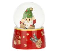 THUN, Boule de Neige con gnomo Oliver de Cristal y cerámica, versión pequeña, colección navideña, decoración de colección, Idea de Regalo para Navidad, diámetro 4,8 cm, 6,7 cm de