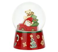 THUN, Boule De Neige Gnomo Oliver y Teddy de Cristal y cerámica, versión Grande, colección navideña, decoración de colección, Idea de Regalo para Navidad, diámetro 9,9 cm; 14 cm de