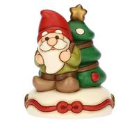 THUN - Caja de música de gnomo Oliver y árbol de Navidad de cerámica, Mediana, 11,7 x 12,1 cm, Altura 14,6 cm