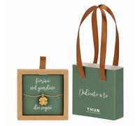 THUN - Collar con trébol de cuatro hojas, latón y cerámica, 45 cm, colección Dedicato a Ti